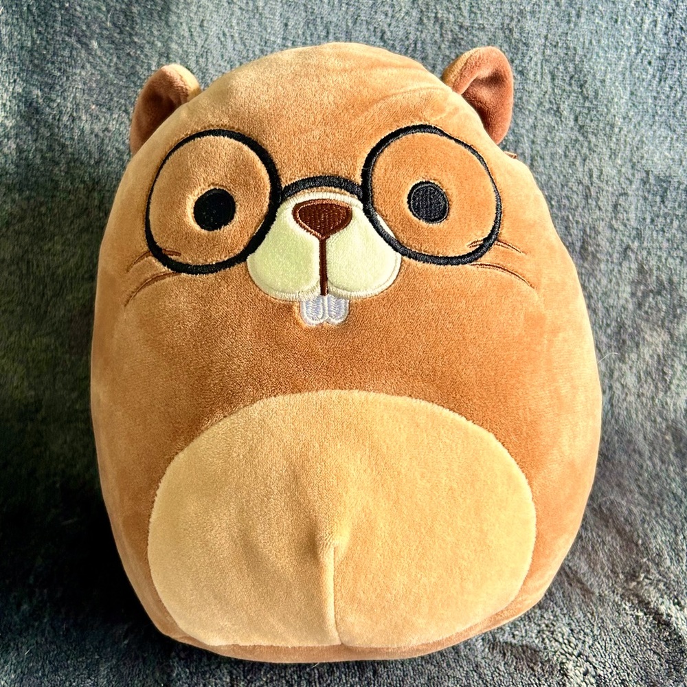 Squishmallow Chip the Beaver with Glasses 8” - Like New